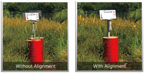 Improved alignment algorithm corrects the problem of moving objects
